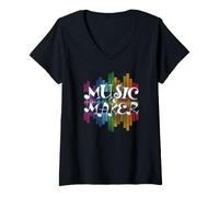 Femme Musicien Compositeur de chansons T-Shirt avec Col en V