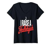 Femme Musique d'adoration de My Hallelujah Rises T-Shirt avec Col en V
