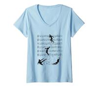 Femme Musique de Football Football Sport Note Clef Musicien T-Shirt avec Col en V