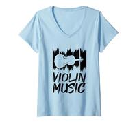 Femme Musique de Violon Professeur de Violon Violon T-Shirt avec Col en V
