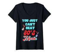 Femme Musique des années 80 I Love The Eighties T-Shirt avec Col en V