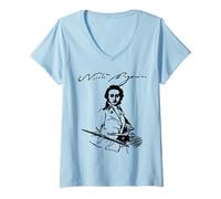 Femme Musiques Classiques Niccolo Paganini T-Shirt avec Col en V