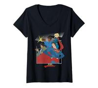 Femme My Adventures with Superman Group Pose T-Shirt avec Col en V