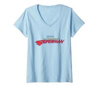 Femme My Adventures with Superman Logo T-Shirt avec Col en V