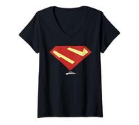 Femme My Adventures with Superman Shield T-Shirt avec Col en V