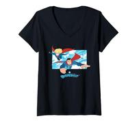 Femme My Adventures with Superman Supergirl T-Shirt avec Col en V