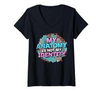 Femme My Anatomy is Not My Identity Transgender Pride T-Shirt avec Col en V