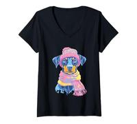 Femme My Best Crew Mama Pingouin Citation Graphique Appel Famille Maman Bébé T-Shirt avec Col en V