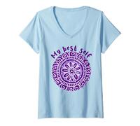 Femme My Best Self : Mandala Positif, inspirant et T-Shirt avec Col en V