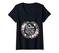 Femme My Bestie is The Longest Relationship I've Had - T-Shirt avec Col en V