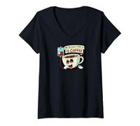 Femme My Blood Type is Coffee Funny Caffeine Lover Design T-Shirt avec Col en V