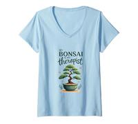 Femme My Bonsai Is My Therapist Plant Lover T-Shirt avec Col en V
