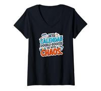 Femme My Calendar Double Booked ME with Chaos T-Shirt avec Col en V