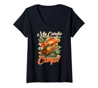 Femme My Cardio is Pulling Carp T-Shirt avec Col en V