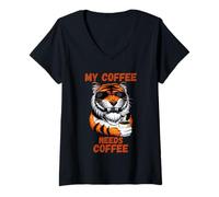 Femme My Coffee Needs Coffee Lover Funny T-Shirt avec Col en V