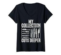 Femme My Collection Cuts Couteau Plus Profond T-Shirt avec Col en V