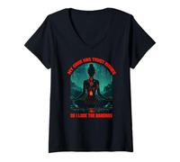 Femme My Core Has Trust Issues So I Lock The BANDHAS T-Shirt avec Col en V