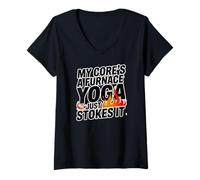 Femme My CORE'S A Furnace Just Stokes IT T-Shirt avec Col en V