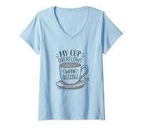 Femme My Cup Overflows with Blessings Psaum 23:5 T-Shirt avec Col en V