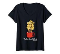 Femme My Cup Runneth Over Psaum Citation inspirante 23:5 T-Shirt avec Col en V