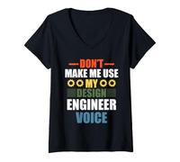 Femme My Design Engineer Voice Funny Engineering Job Titiles T-Shirt avec Col en V