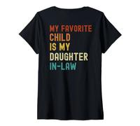 Femme My Favorite Child Is My Daughter In-Law For In Laws Humour T-Shirt avec Col en V