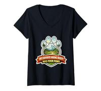 Femme My Favorite Hiking Buddy Has Four Paws Hiker Dog Owner Randonnée T-Shirt avec Col en V