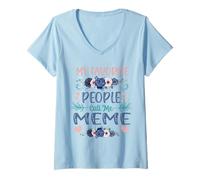 Femme My Favorite People Call Me Meme Motif Floral T-Shirt avec Col en V