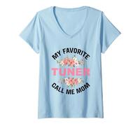 Femme My Favorite Tuner Call Me Mom Tuning Tuner Car Tuning Tuner T-Shirt avec Col en V