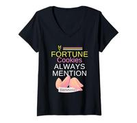 Femme My Fortune Cookies Always Mention Swimming Funny Pool Humour T-Shirt avec Col en V