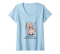 Femme My Hobby Horse rejoint Tous Les Amateurs de Lecture de Book Quest T-Shirt avec Col en V