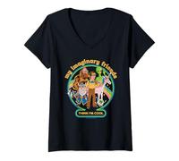 Femme My Imaginary Friends Unicorn Alien Bigfoot Retro Adult Humor T-Shirt avec Col en V