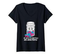 Femme My Job Pills Funny Pharmacie Technicien Pharmacien Pharmacien Homme Femme T-Shirt avec Col en V