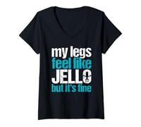 Femme My Legs Feel Like Jello But It's Fine Gym Haltérophilie Cadeau T-Shirt avec Col en V