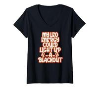 Femme My Leo Energy Could Light UP A Blackout T-Shirt avec Col en V