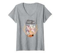 Femme My Little Pony Always Thankful Classic Ponies Portrait T-Shirt avec Col en V