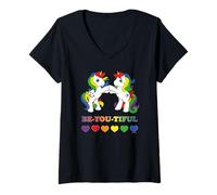 Femme My Little Pony Be-You-Tiful Classic Rainbow Ponys T-Shirt avec Col en V
