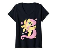 Femme My Little Pony: Friendship is Magic Fluttershy & Butterflies T-Shirt avec Col en V