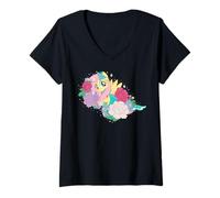 Femme My Little Pony: Friendship is Magic Fluttershy with Flowers T-Shirt avec Col en V