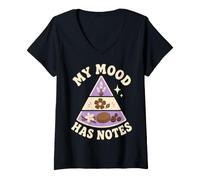 Femme My Mood Has Notes Perfume Humor T-Shirt avec Col en V