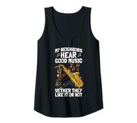 Femme My Neighbors Hear Good Saxophone Musical Débardeur