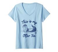 Femme My Otter Tee T-Shirt avec Col en V
