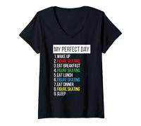 Femme My Perfect Day, Patinage artistique T-Shirt avec Col en V