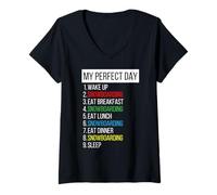 Femme My Perfect Day, Snowboard T-Shirt avec Col en V