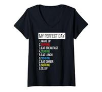 Femme My Perfect Day, Surf T-Shirt avec Col en V
