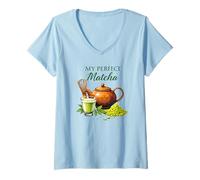 Femme My Perfect Matcha - Boire du thé vert aimant le matcha T-Shirt avec Col en V