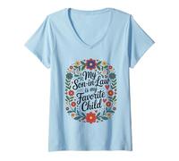 Femme My Son-in-Law is My Favourite Child Couronne Humour Famille T-Shirt avec Col en V