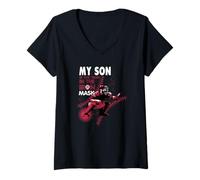 Femme My Son is The Man in The Iron Mask Catcher T-Shirt avec Col en V
