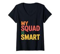 Femme My Squad is Smart Education Intelligence Group - T-Shirt avec Col en V