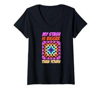 Femme My STASH is Bigger Than Yours T-Shirt avec Col en V